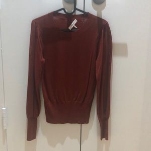 Frame Burgundy rust long sleeve light sweater size xs